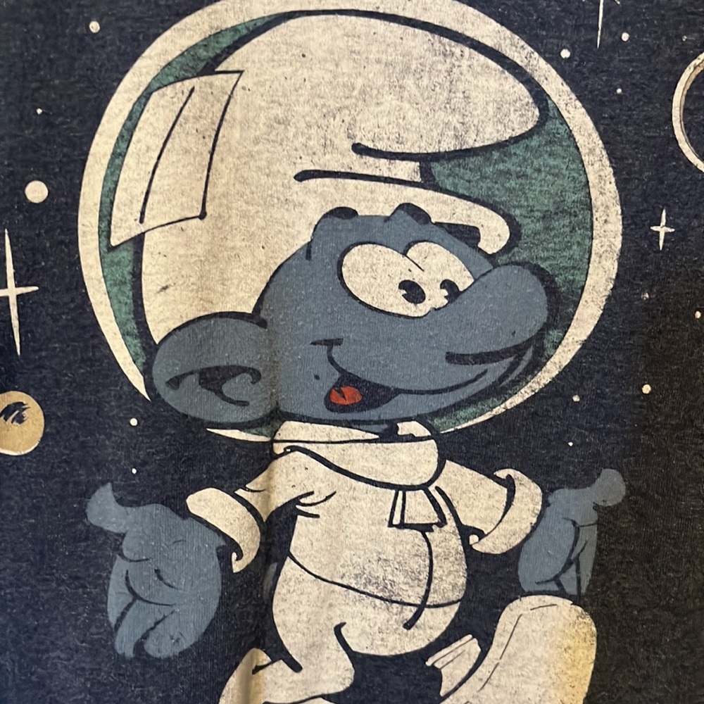 The Smurfs Spaced Out Shirt - Vintage - Picture 5 of 5
